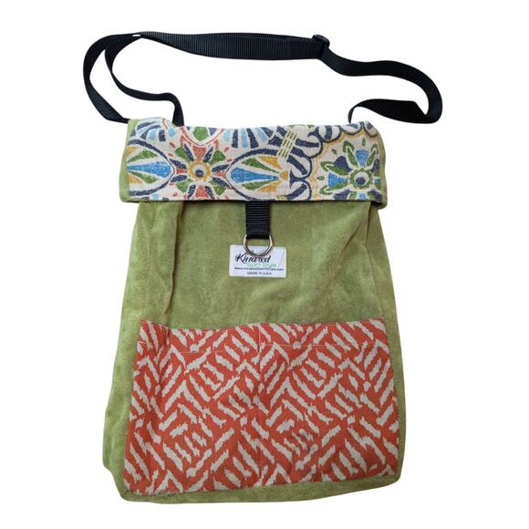 Kindred Spirit Style Hobo Boho Fold Down Crossbody Bag Tote Key Clip Pockets - Picture 1 of 7